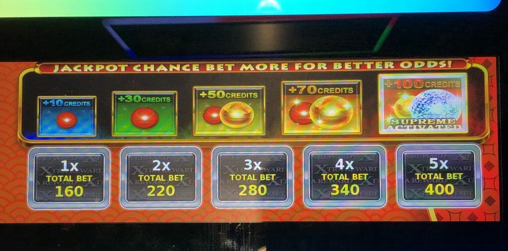 Konami Jackpot Chance bet panel