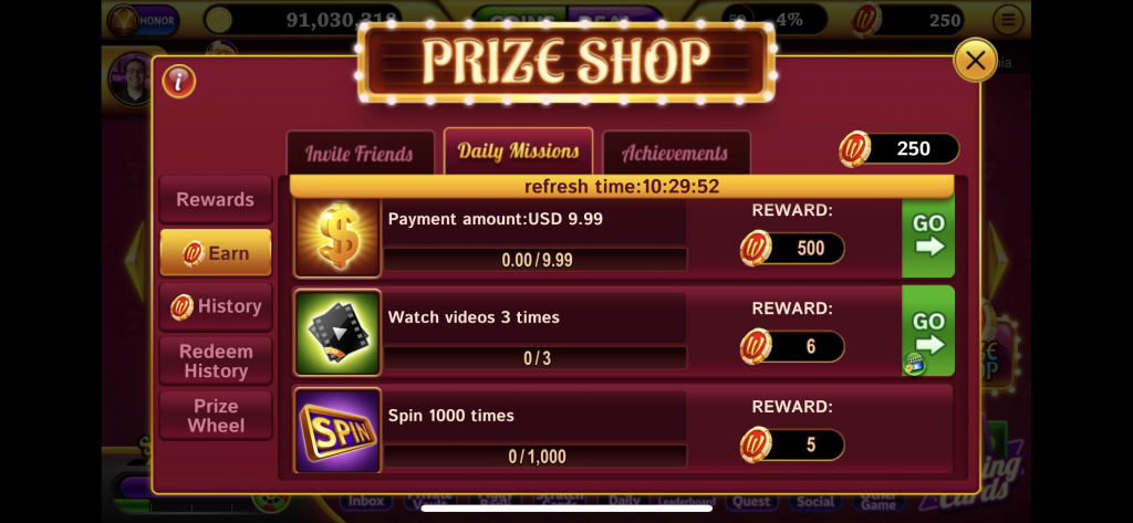 Winning Slots earn coins