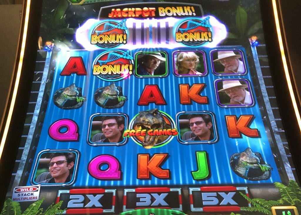 Jurassic Park Trilogy: Jurassic Park by IGT Jackpot Bonus triggered
