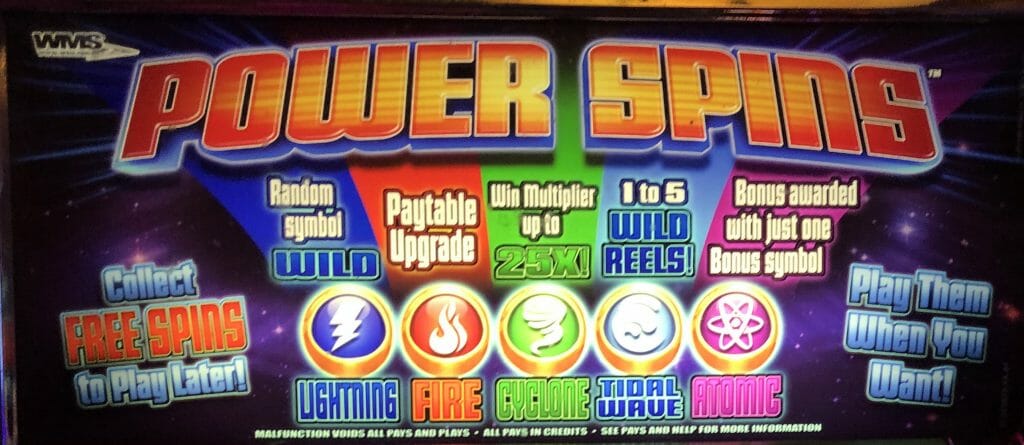 WMS Power Spins types