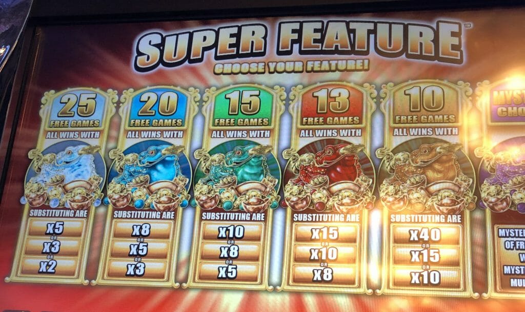 5 Frogs by Aristocrat bonus choice
